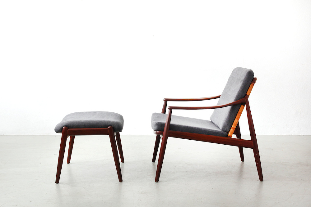 Easy Chair mit Hocker von Hartmut Lohmeyer für Wilkhahn